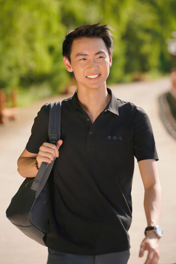 Men's Embroidered Mercerized-Cotton Short Sleeve Polo Shirt