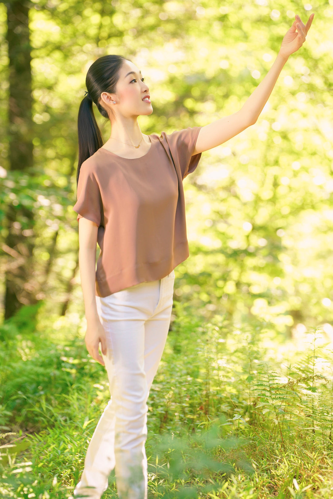 Women's Cropped Silk Blouse