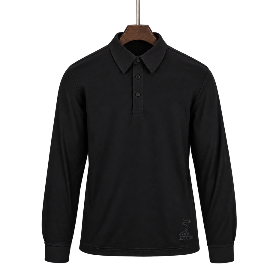 Men's Woven Trim Mercerized-Cotton Polo – front