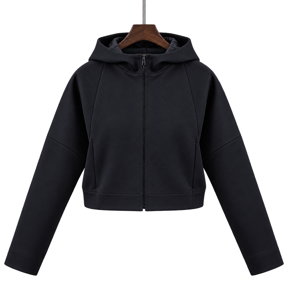 Women's Zip-Up Ponte Hoodie – front
