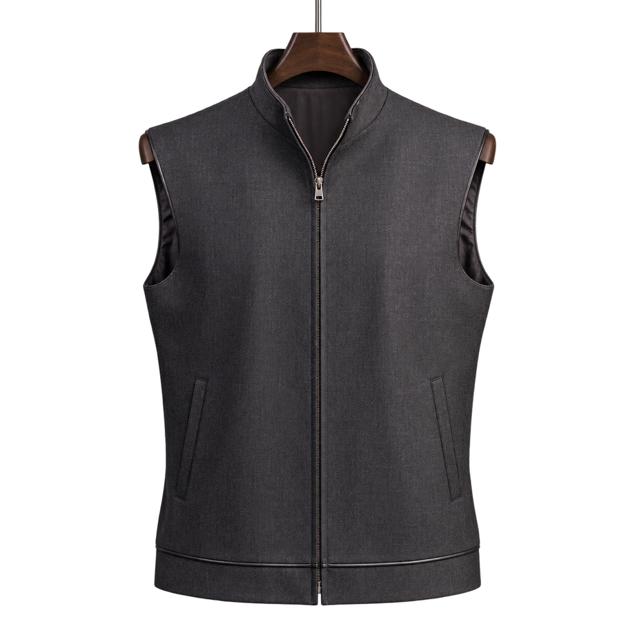 Men's Classic Tailored Wool Vest – front
