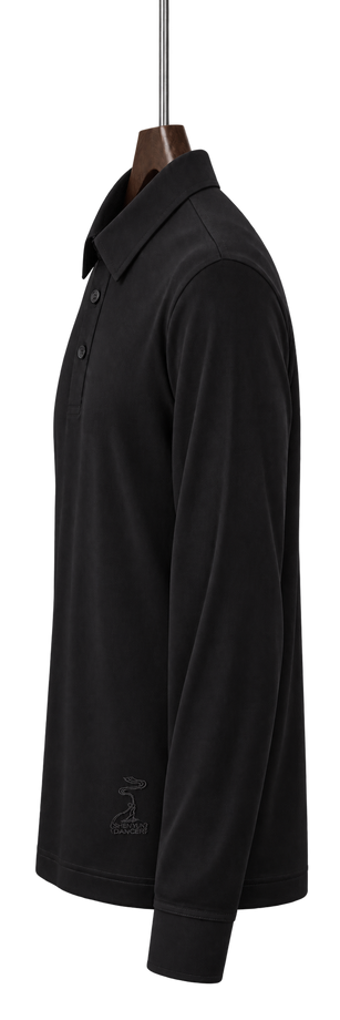 Men's Woven Trim Mercerized-Cotton Polo – side
