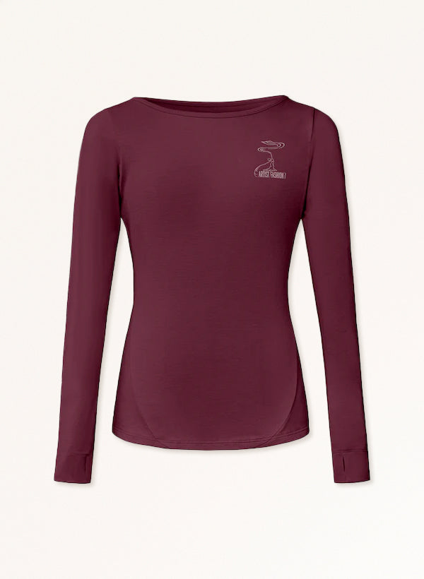 Women's Boat Neck Ventilated Dance Shirt
